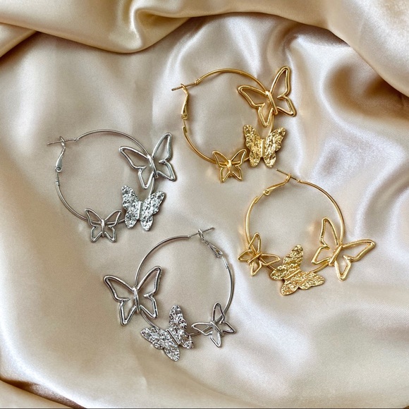 Butterfly Dream Hoop Earrings Hoops - Picture 3 of 8